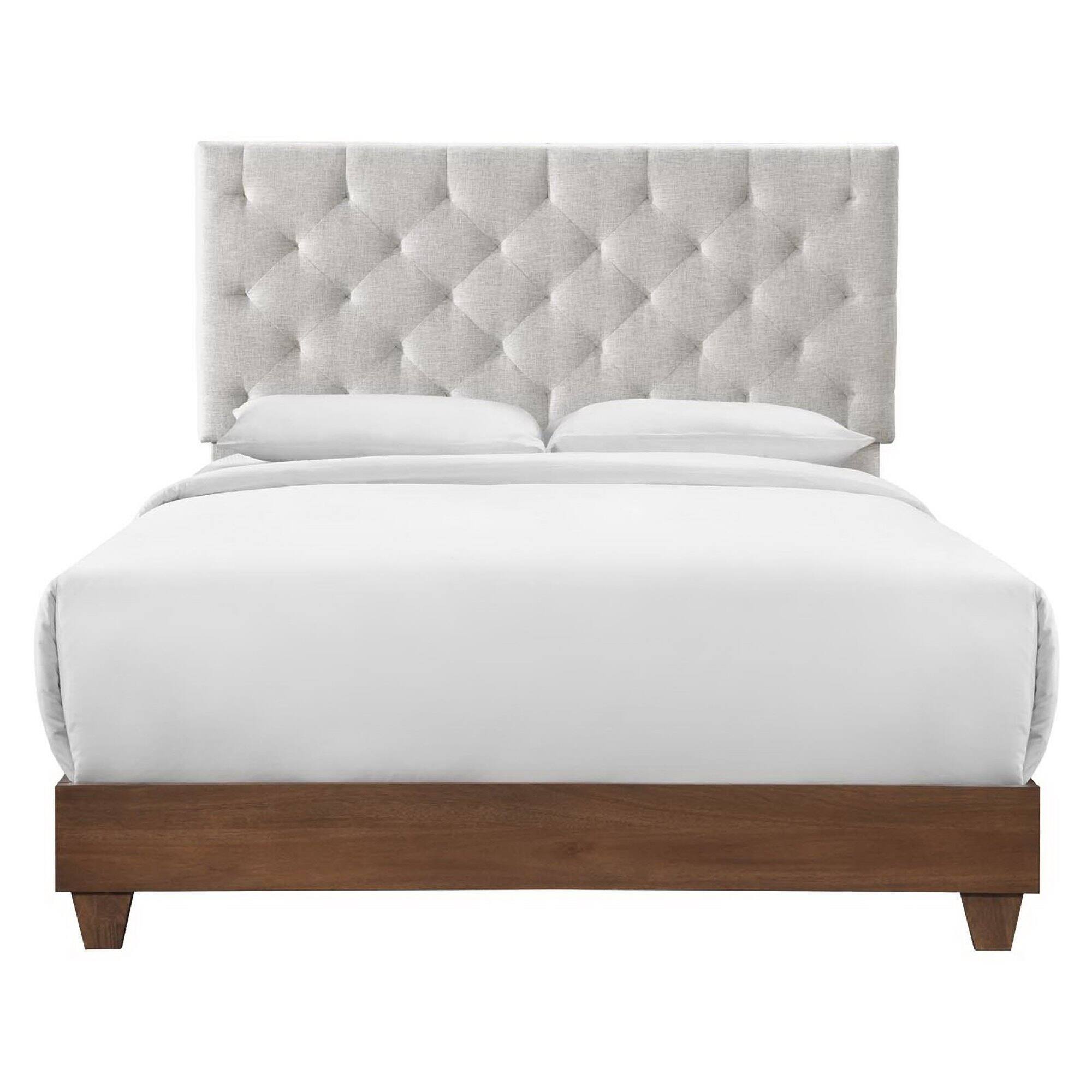 Modway - Rhiannon Diamond Tufted Upholstered Fabric Queen Bed - Brown