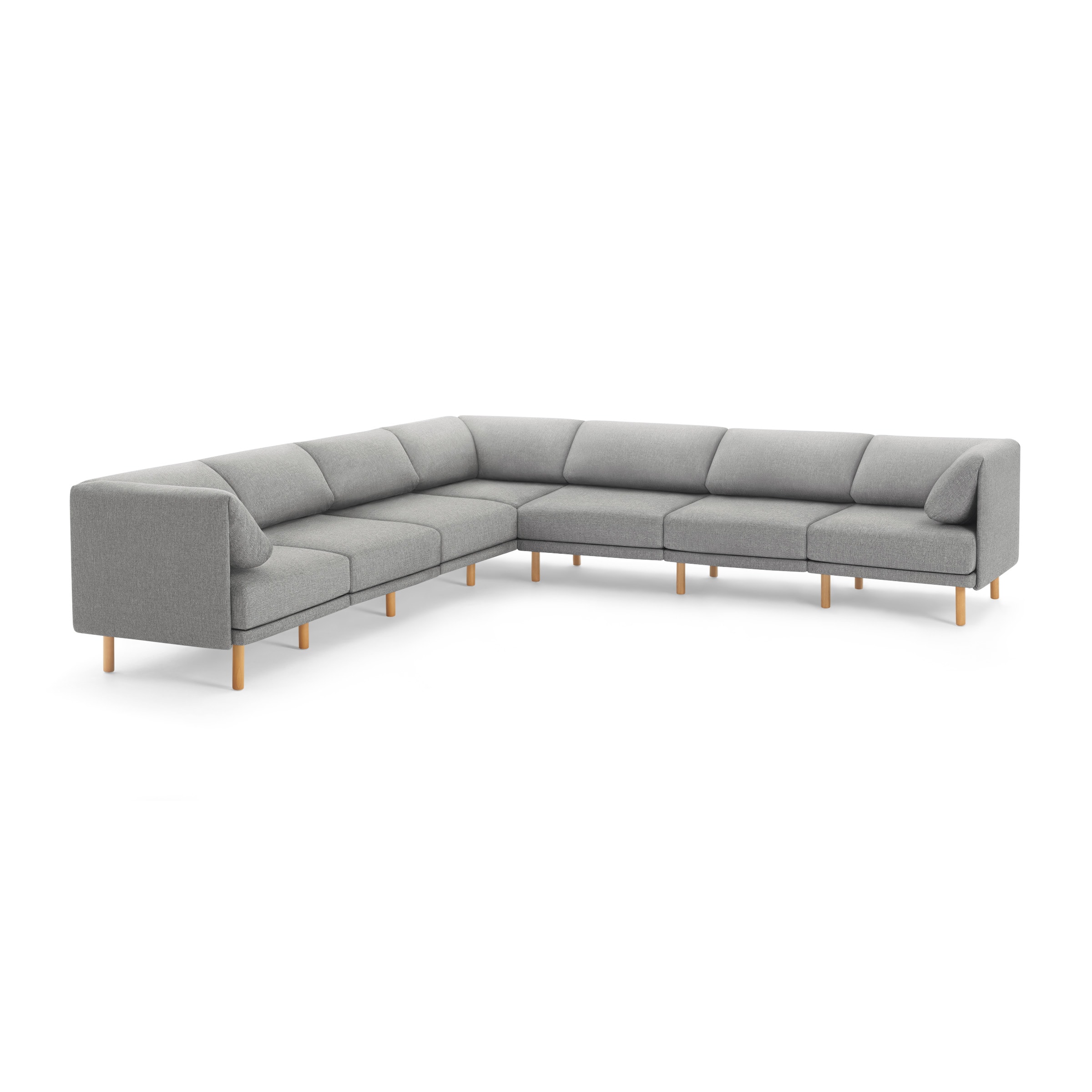Burrow - Contemporary Range 7-Seat Sectional - Stone Gray - Front_Zoom