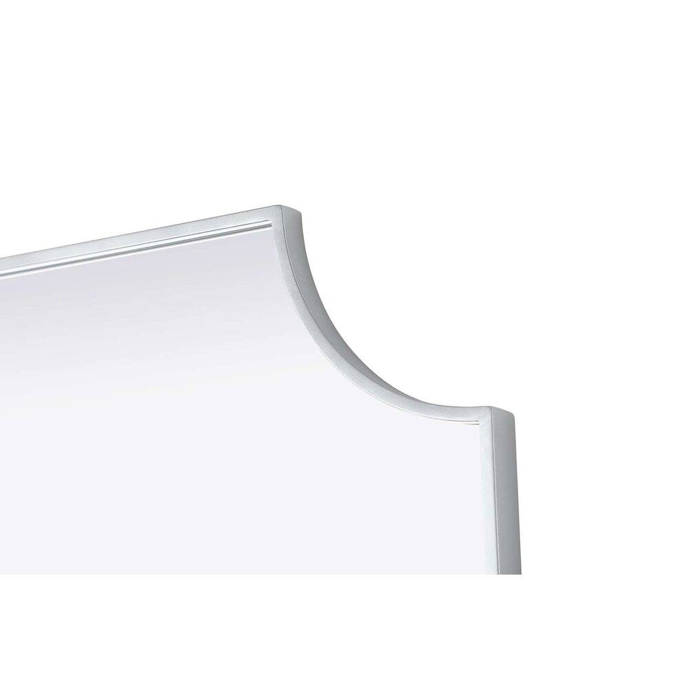 Back. Elegant Kitchen and Bath - Notched Metal Mirror 27x32 inch in Silver - Silver.