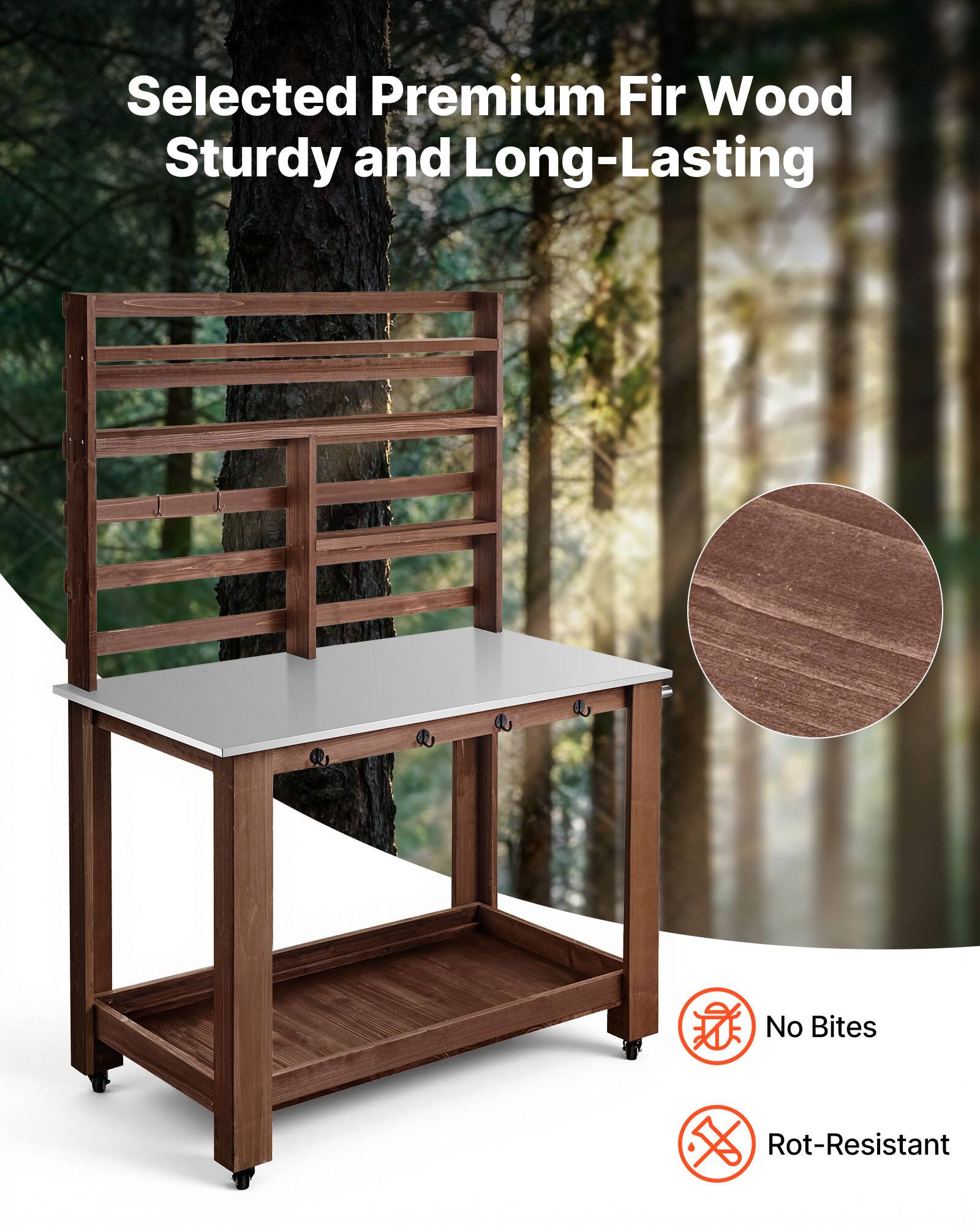 Selected Premium Fir Wood  
Sturdy and Long-Lasting  
No Bites  
Rot-Resistant