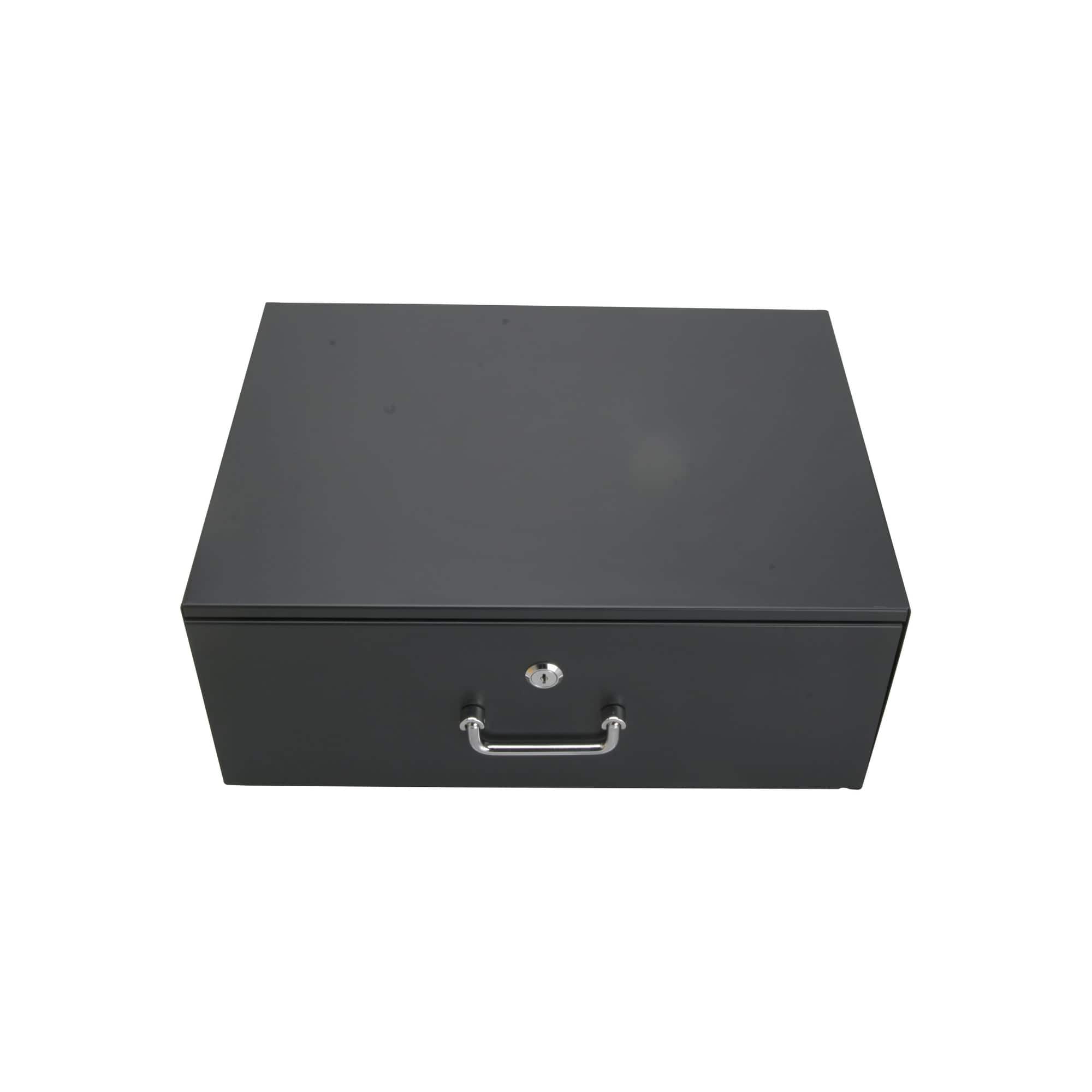 Cables Direct Online - 4U Steel Server Cabinet Case - 19" Rack Mount Locking Storage Drawer for DJ/IT/AV Equipment - Black