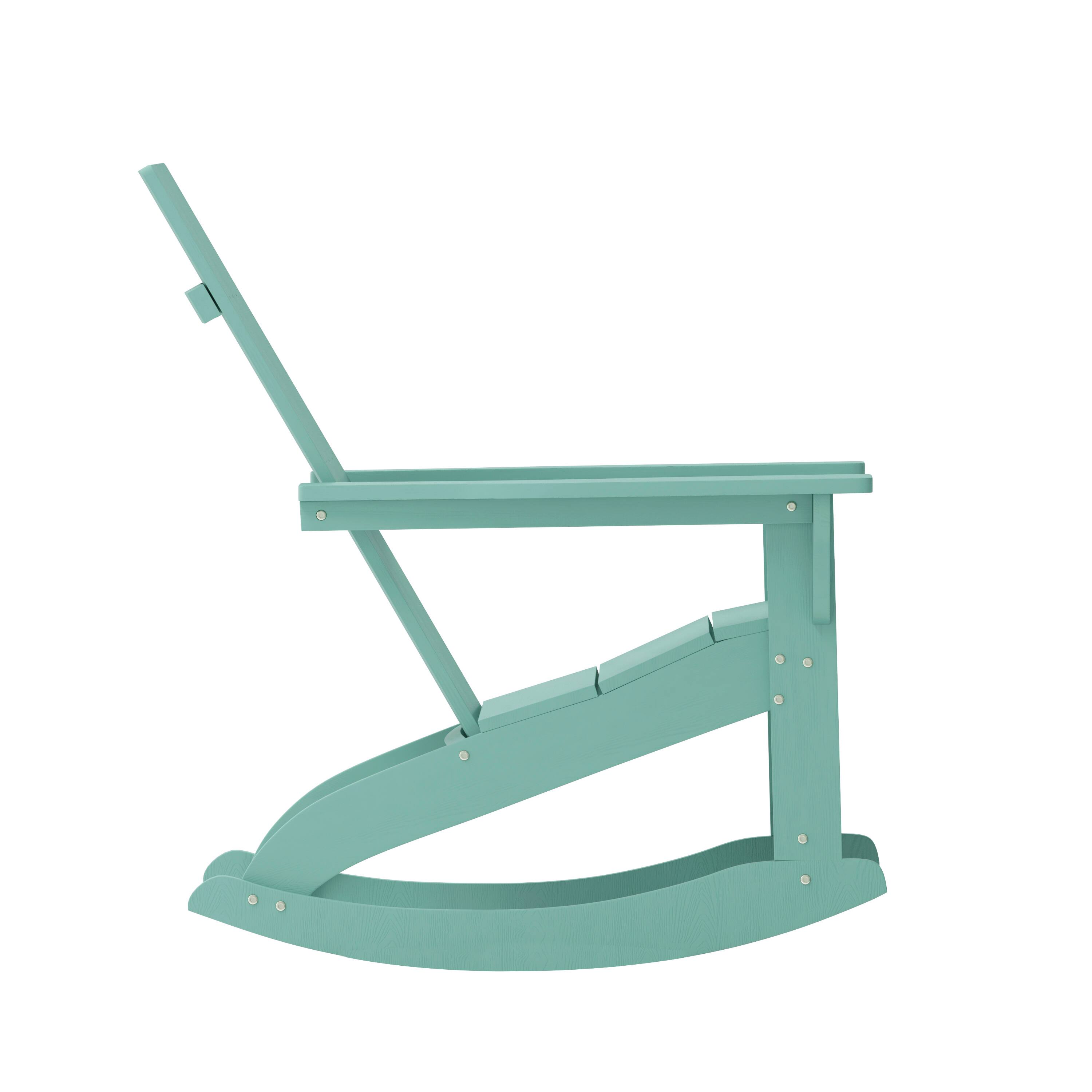 Alt View 9. Emma + Oliver - Set of 2 Modern All-Weather Poly Resin Adirondack Rocking Chairs for Indoor/Outdoor Use - Sea Foam.