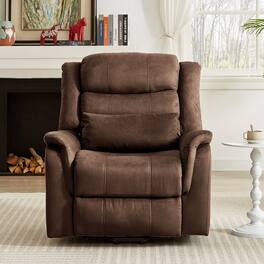Bestier - 37-inch Elderly Recliner with 8-Point Massage & Lumbar Heating, 350lbs Capacity, Lift Assist Function - Brown