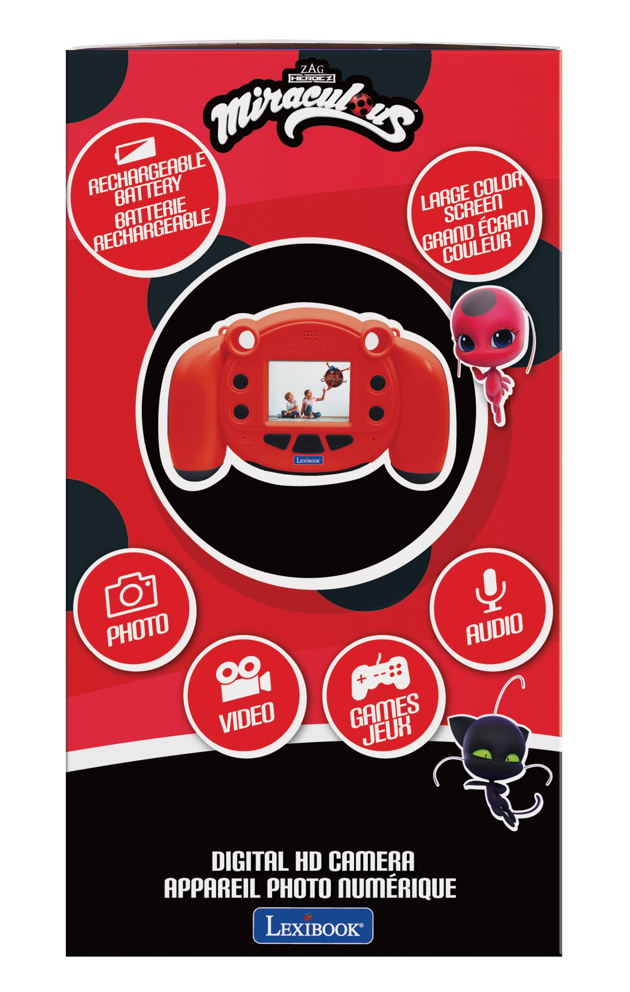 ZAG HCROCZ Miraculous RECHARGEABLE BATTERY COLOR LARGE SCREEN RECHARGEABLE BATTERIE GRAND ECRAN COULEUR ON LECAOS PHOTO VIDEO AUDIO + GAMES JEUX DIGITAL HD CAMERA APPAREIL PHOTO NUMÉRIQUE LEXIBOOK