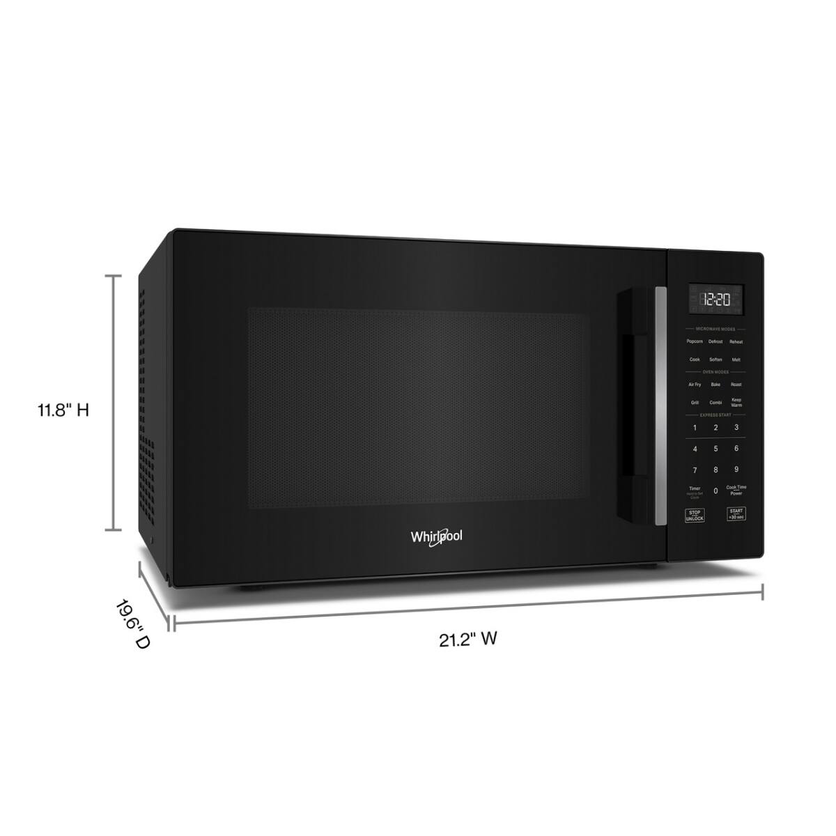 12:20  
11.8" H  
19.6" D  
21.2" W  
Whirlpool