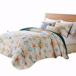 Greenland Home Fashions - Kona Luxurious Comfortable 3 Pieces Quilt Set Full/Queen - Ocean