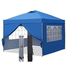Ainfox - Pop Up Gazebo Outdoor Canopy Tent With 4 Removable Sidewalls - Blue