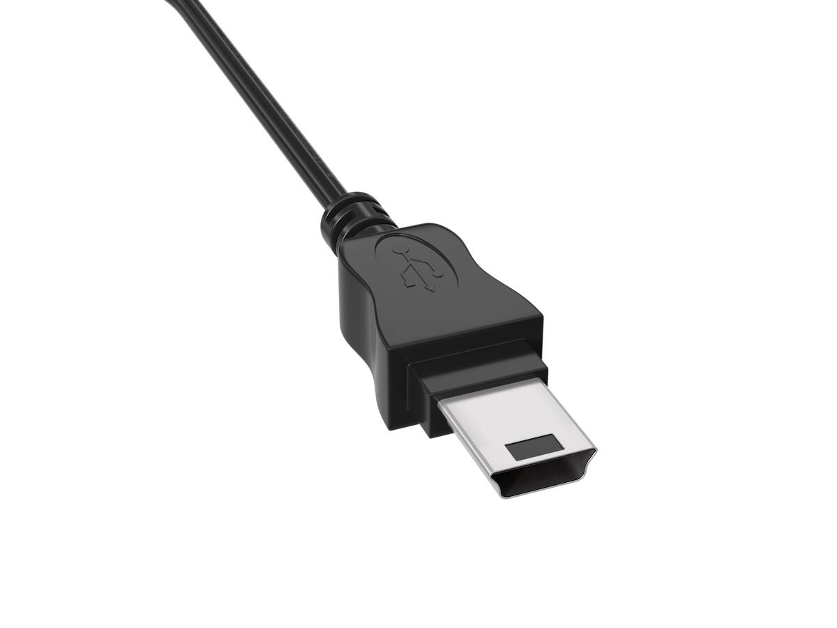 Left. Cable Leader - USB 2.0 Type A Male to Mini-B 5-Pin Male Cable, 480Mbps, Double-Shielded - Black.