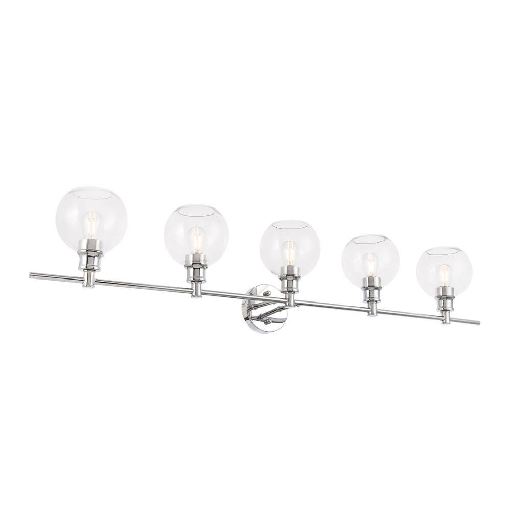 Alt View 6. Living District - Collier 5 light Chrome and Clear glass Wall sconce - Chrome And Clear Glass.