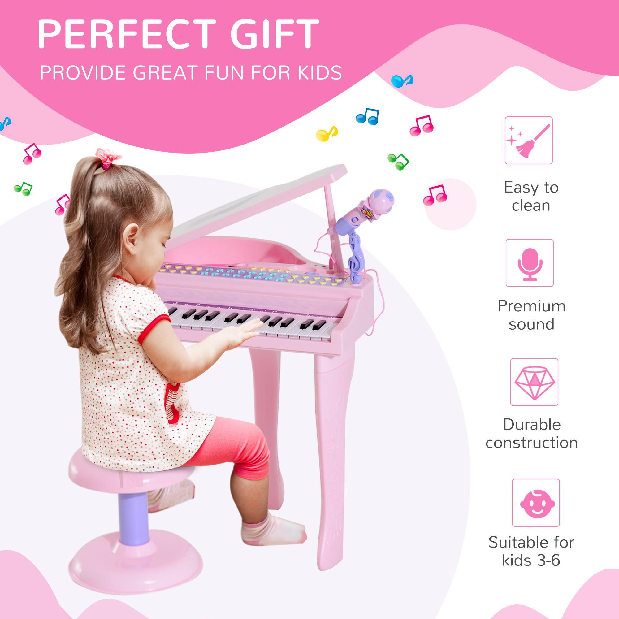 PERFECT GIFT  
PROVIDE GREAT FUN FOR KIDS  

- Easy to clean  
- Premium sound  
- Durable construction  
- Suitable for kids 3-6