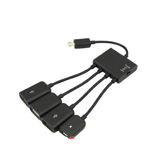 Front. Home Collection - Micro USB Charging OTG Hub Splitter Cable for Smart Phone Android Tablet 4 In 1.