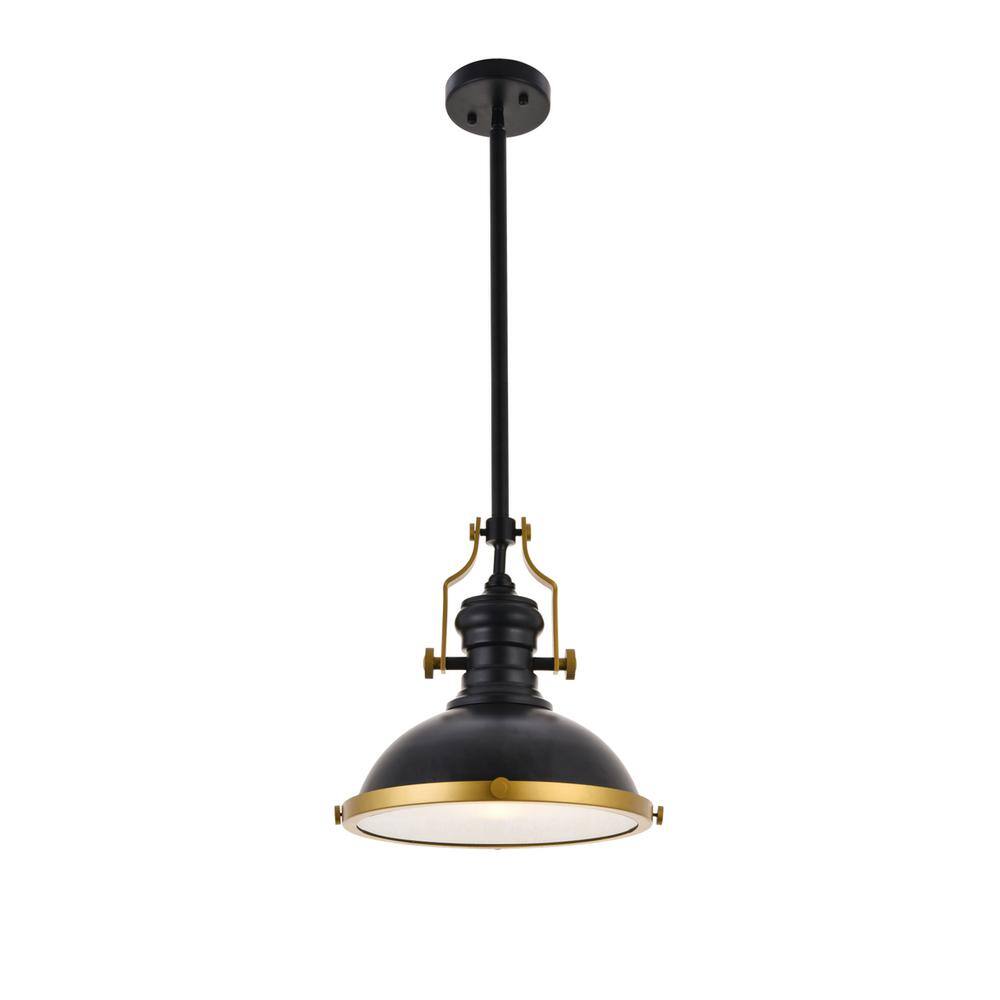 Alt View 4. Living District - Eamon 1 Light matte black Pendant - Matte Black.