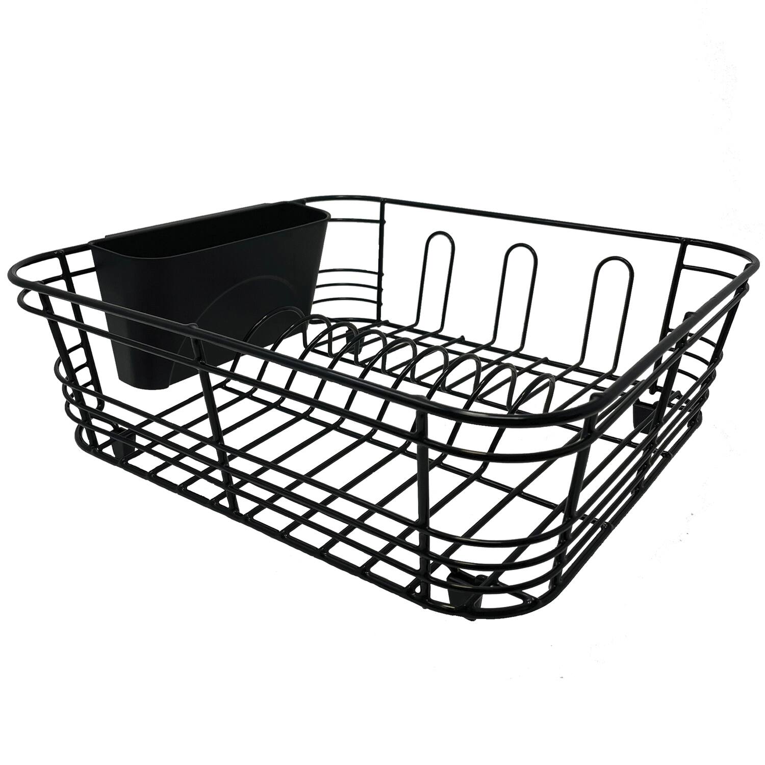 Angle. Better Houseware - Better Houseware 1420/e 2-piece Dish Drainer (black) - black.