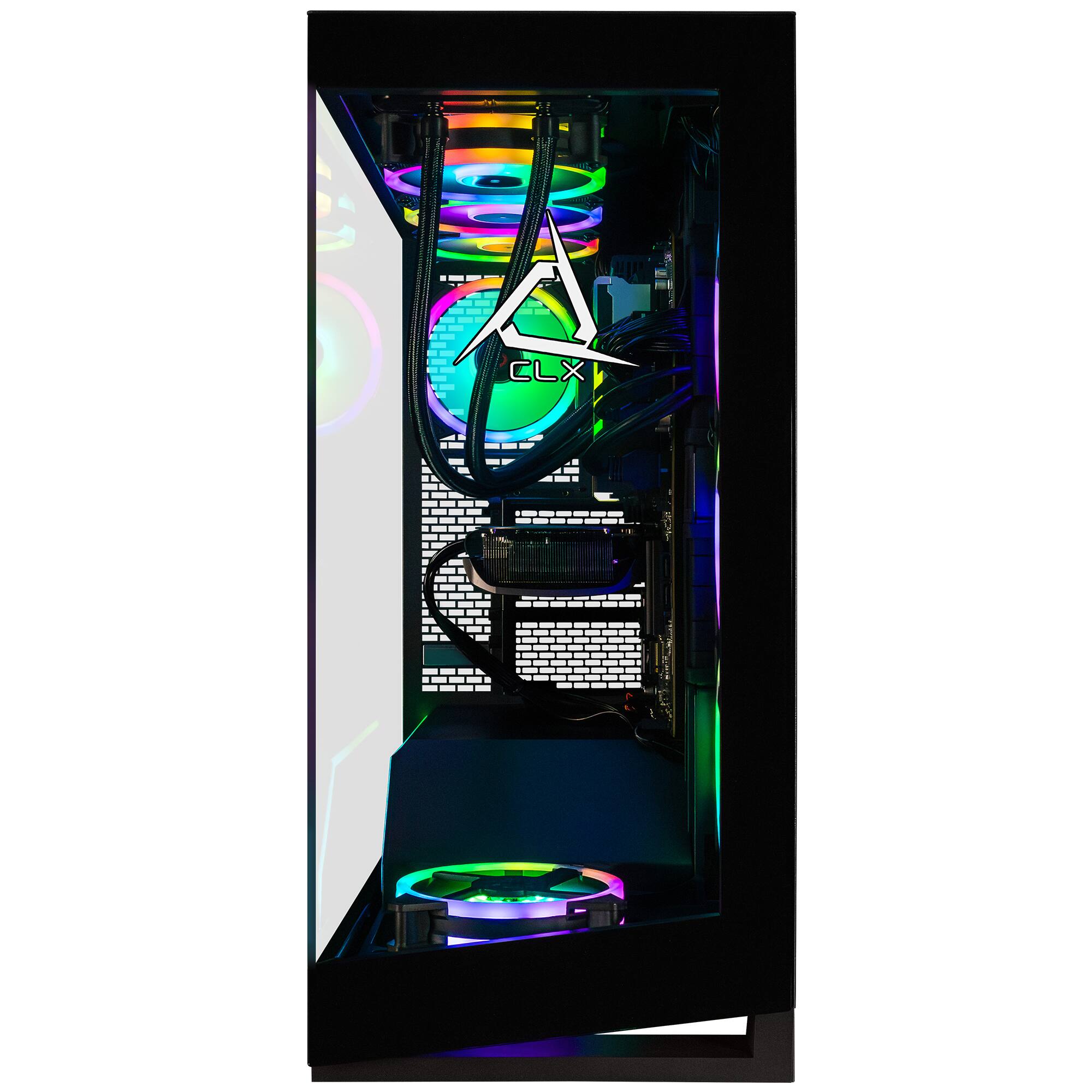 Angle. CLX - Horus Gaming Desktop - AMD Ryzen 9 9950X - 96GB DDR5 5600 Memory - GeForce RTX 5090 - 2TB NVMe M.2 SSD - 8TB HDD - Black.