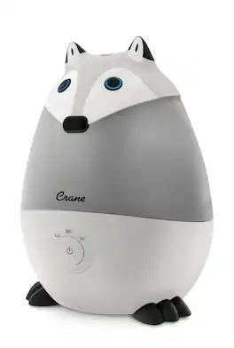 CRANE - .5 Gal. Adorable Ultrasonic Cool Mist Humidifier Fox - Black/White
