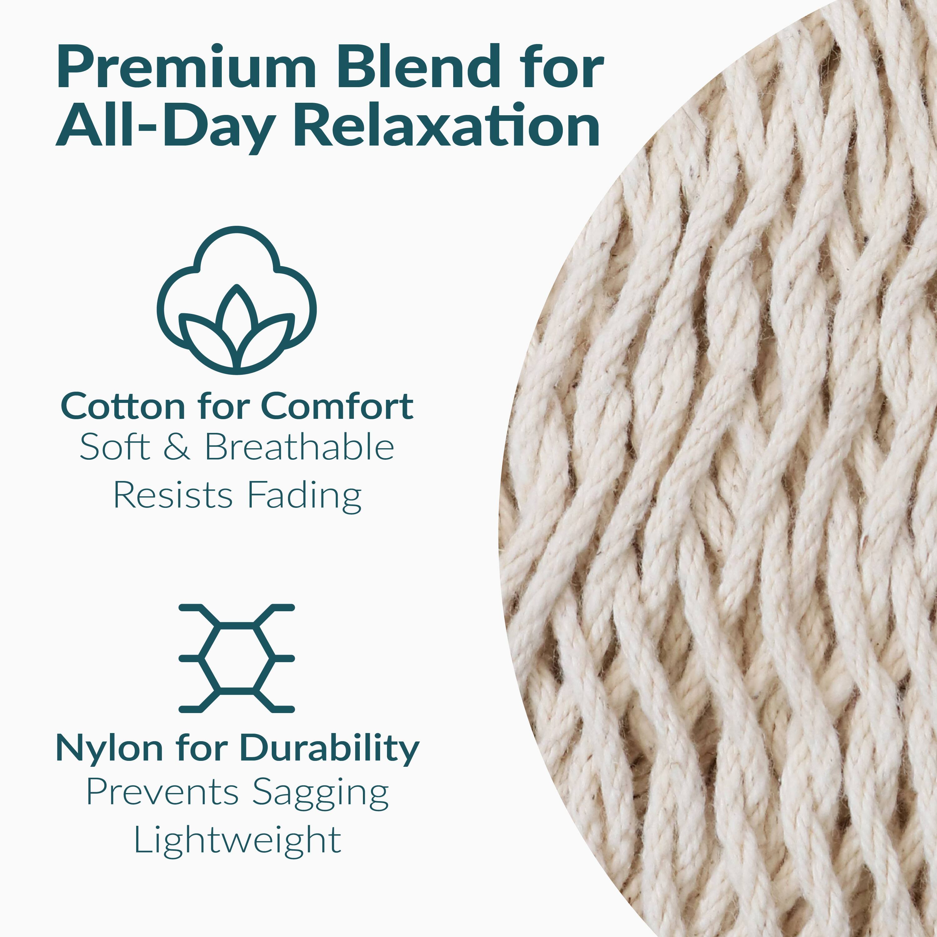 Premium Blend for All-Day Relaxation

Cotton for Comfort  
Soft & Breathable  
Resists Fading

Nylon for Durability  
Prevents Sagging  
Lightweight