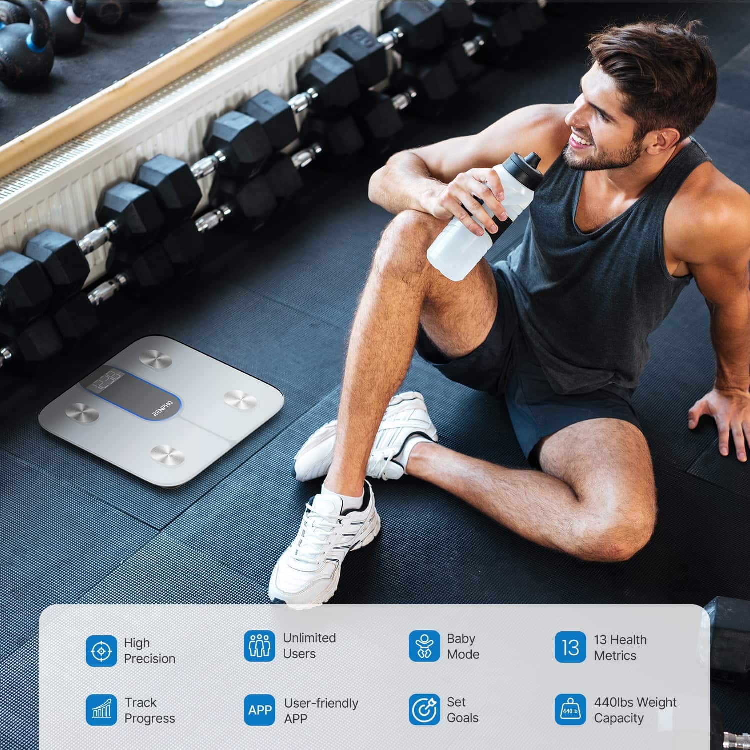 FITINDEX Smart Scale for Body Weight, Body Composition Analyzer