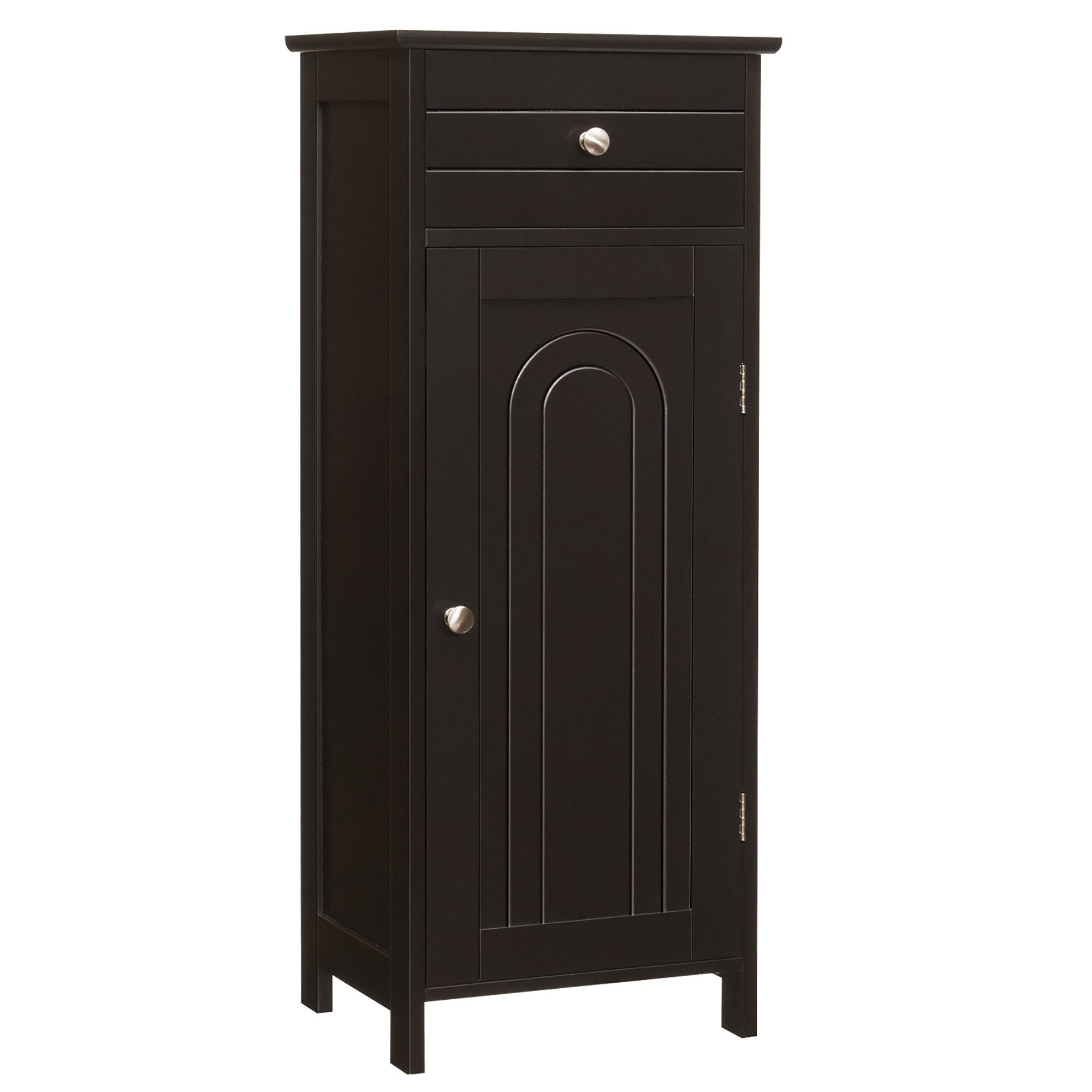 Costway - Bathroom Storage Floor Cabinet Organizer Free-Standing w/ Drawer - Brown price history on PriceWatchPro
