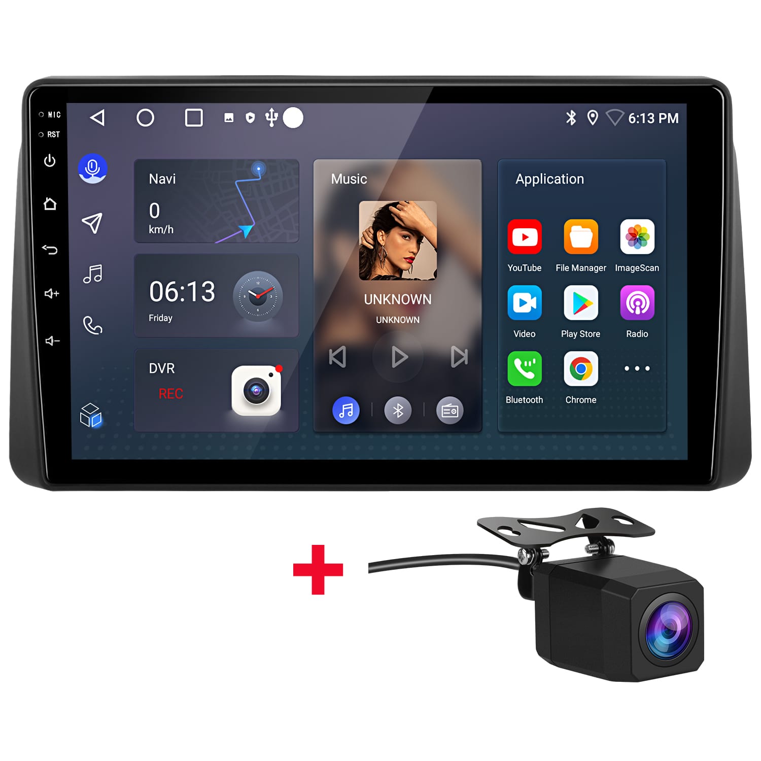 Junsun - Backup Camera 2+64GB 9"Android15 For Chrysler Town & Country 2011-2016 carplay Car Stereo Radio GPS Navi WIFI RDS DSP - Black