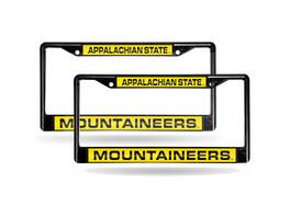 Rico Industries - Appalachian State Black Chrome Metal Laser Cut (Set of 2) License Plate Frames - Multi