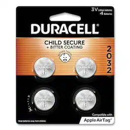 Duracell - DL2032B4PK 2032 Lithium Coin Batteries with Bitterant (4/Pack)