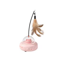 Cluzine - Automatic Cat Toy with Laser, Feather Wand & Obstacle Avoidance, USB Rechargeable - Multicolor