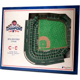 YouTheFan - Chicago Cubs 2016 MLB World Series Champions 17'' x 13'' 5-Layer 3D StadiumViews Wall Art - Brown