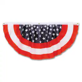 The Beistle Company - Stars & Stripes Fabric Bunting (Pack of 6) - Red, White and Blue