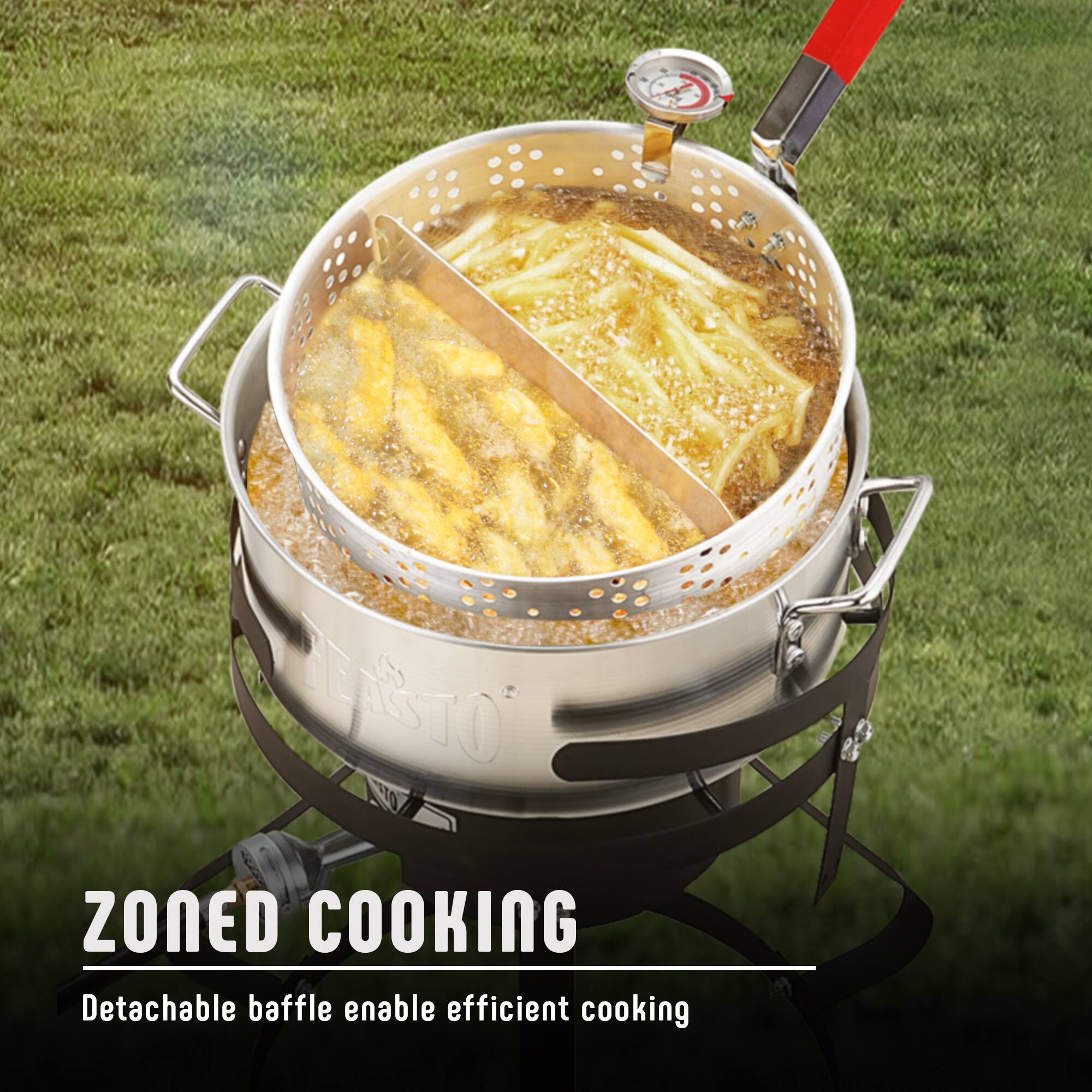 ZONED COOKING  
Detachable baffle enables efficient cooking