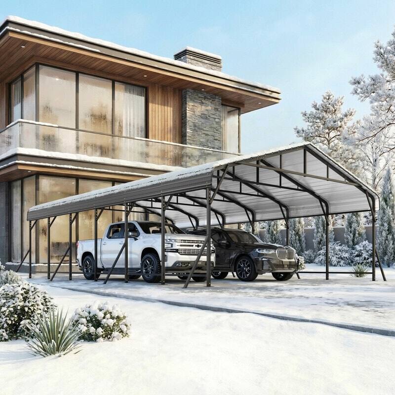 Alt View 6. U-HOMY - Outdoor Carport with Galvanized Steel Roof – All-Weather Shelter for Cars, Boats & Tractors - 20'x30'.