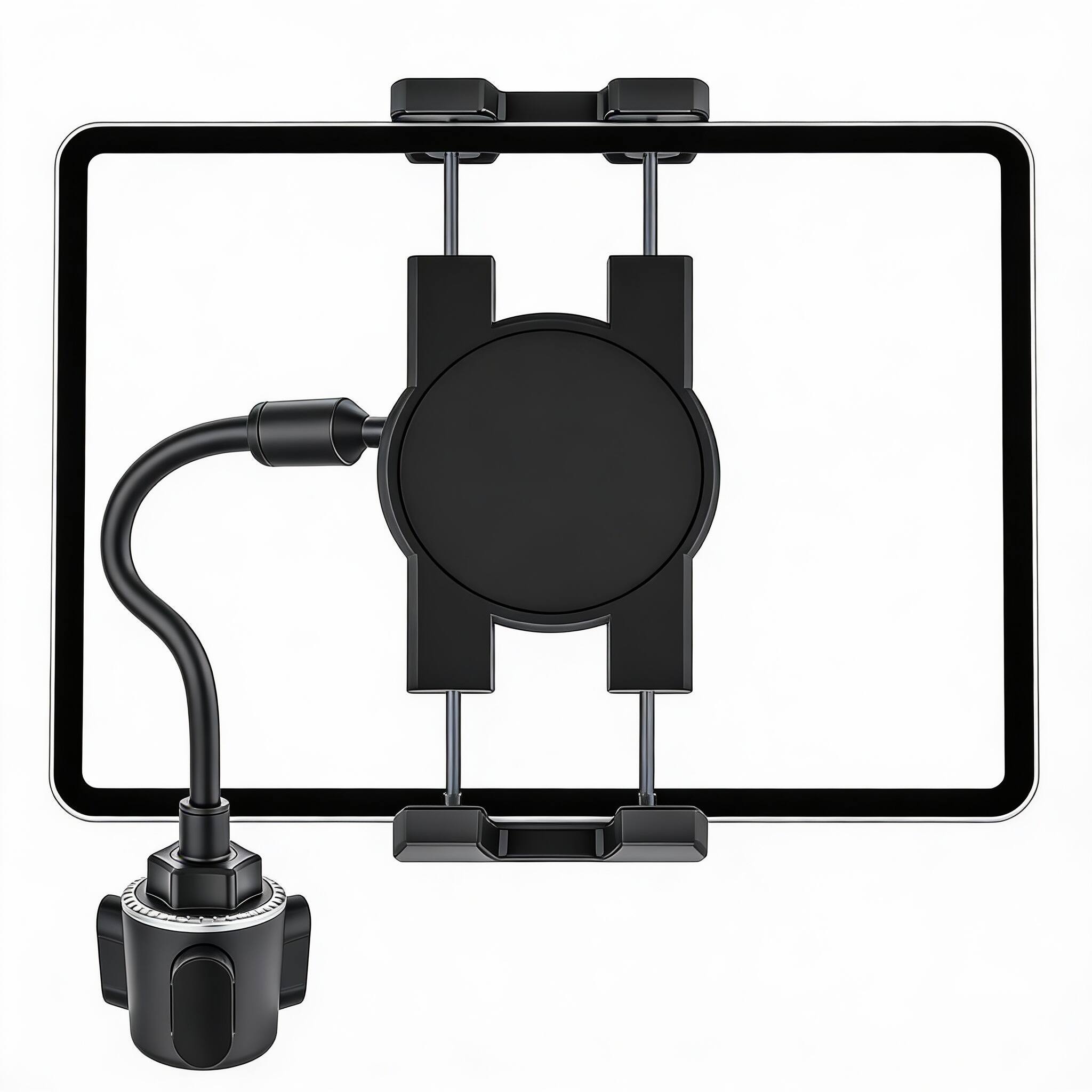 Left. METALTON - Car Cup Holder Tablet Mount Adjustable 5 Gooseneck Arm Cupholder Stand Compatible With Ipad Pro air mini Ga... - Default.