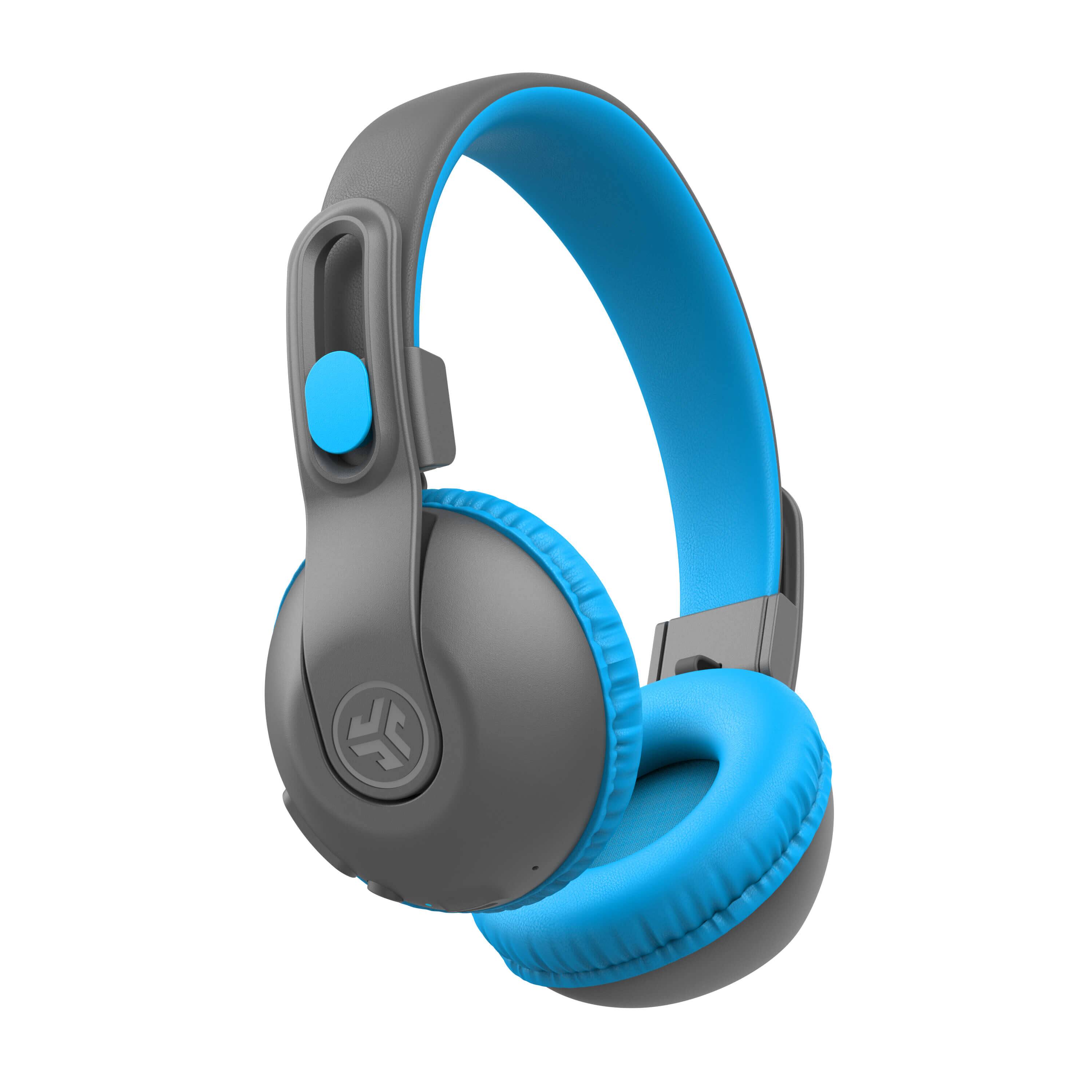 Left. JLab - JBuddies Studio 2 Wireless Kids Headphones - Blue/Gray.