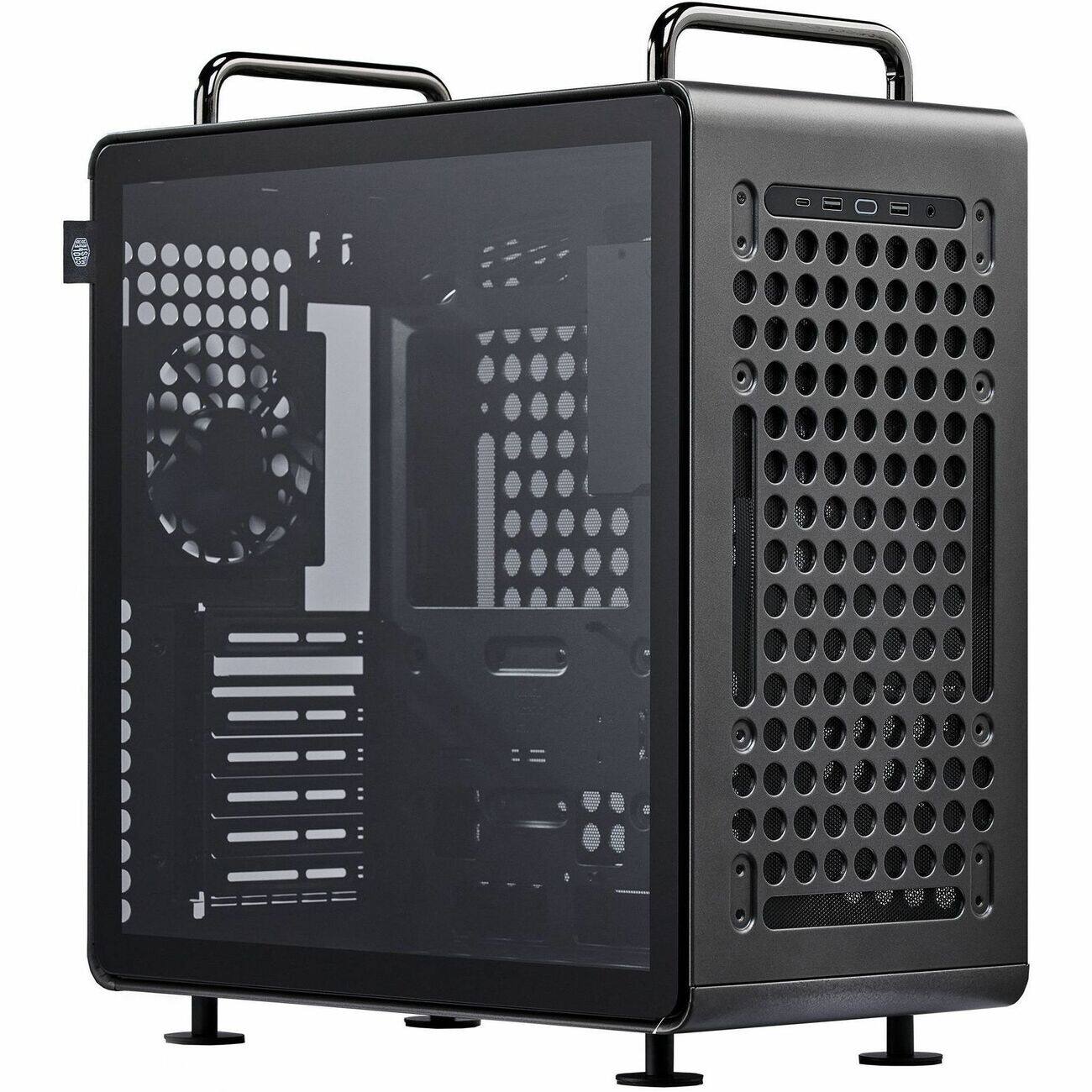 Left. Cooler Master - Cooler Master QUBE 540 ATX Mid-Tower Case, 415mm GPU Clearance, Tempered Glass, Modular Design - Stardust Iron - Stardust Iron.