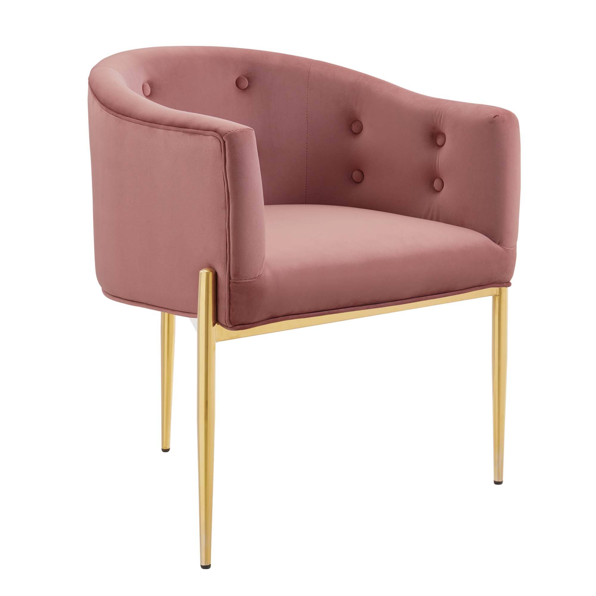 Alt View 1. Modway - Savour Tufted Performance Velvet Accent Chairs Set of 2 by Modway - Dusty Rose.