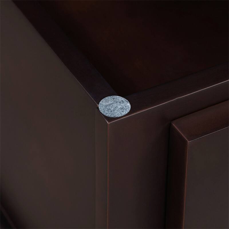 Alt View 6. HTUTWOO - Shoe Storage Bench for Living Room Entryway Hallways - Bench with Cushion and Three Drawers, Fluted Entryway Bench - Espresso.