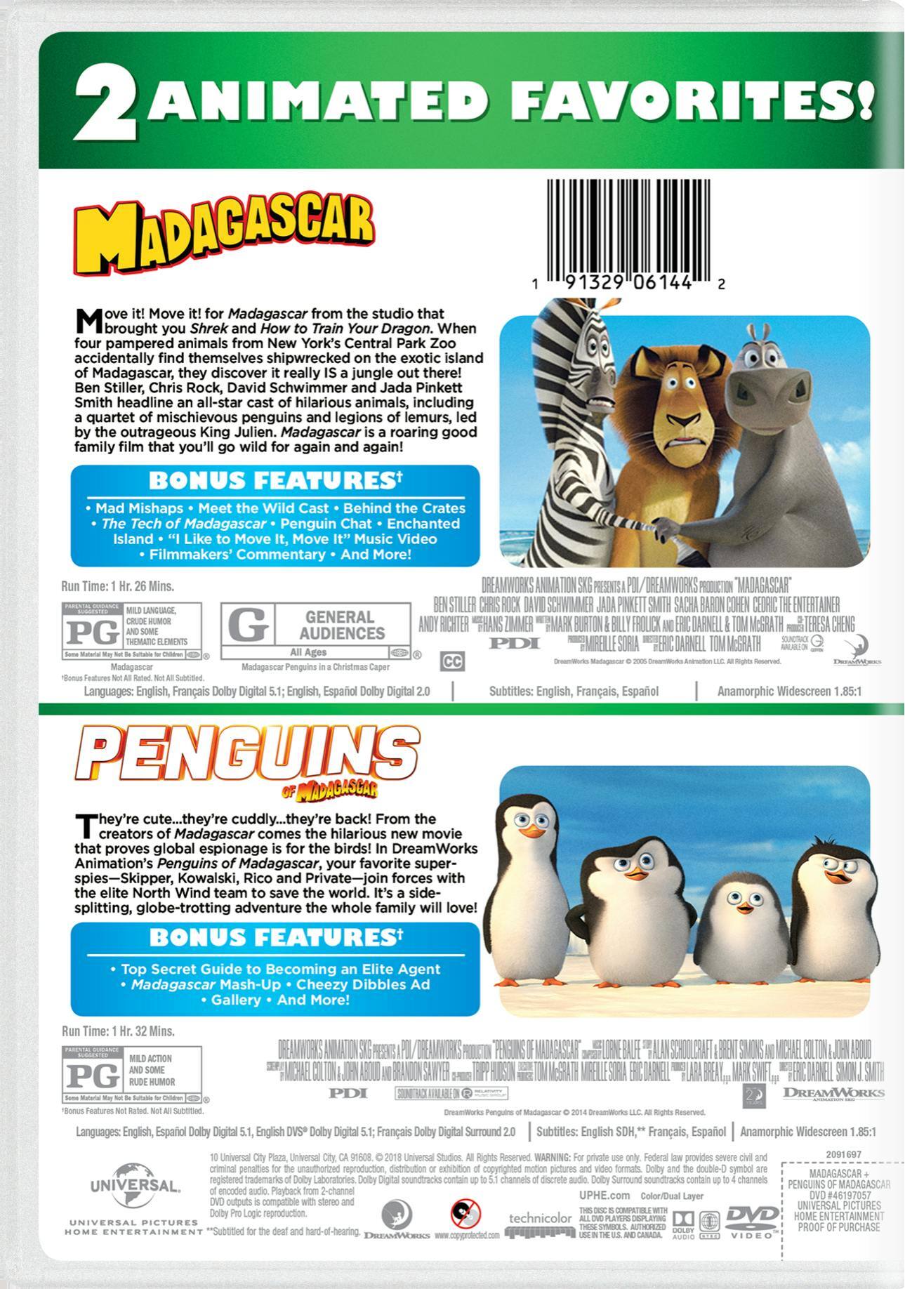 Angle. Madagascar/Penguins of Madagascar (DVD Double Feature) [DVD].