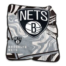 Logo Brands - Brooklyn Nets 50" x 60" Swirl Raschel Throw Blanket - Multicolor