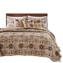 Greenland Home Fashions - Greenland Home Fashion Andorra Quilt And Sham Bonus Set - 4 - Piece - Twin 68x88" - Multi