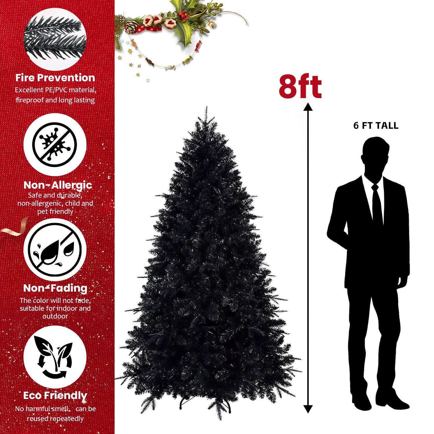 - Fire Prevention: Excellent PE/PVC material, fireproof and long lasting
- Non-Allergic: Safe and durable, non-allergenic, child and pet friendly
- Non-Fading: The color will not fade, suitable for indoor and outdoor
- Eco Friendly: No harmful smell, can be reused repeatedly

8ft  
6 FT TALL