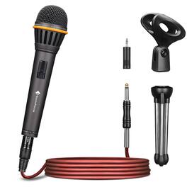 HM 1810 - Dynamic Microphone Professional Vocal For Singing Handheld Wired Mic With Xlr To 1 4 Audio Cable Speech Stu - B-Titanium Grey