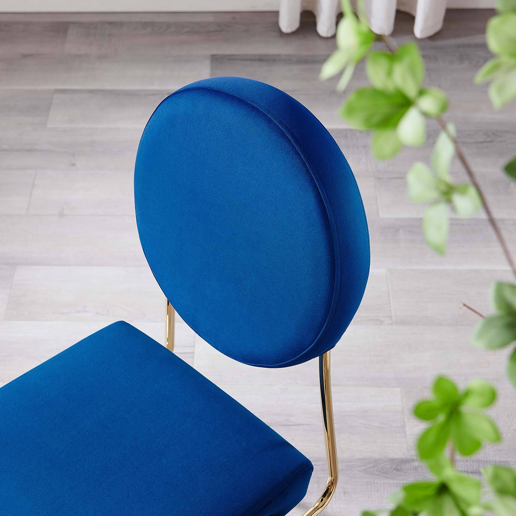 Alt View 2. Modway - Craft Performance Velvet Dining Side Chair by Modway - Gold Navy.