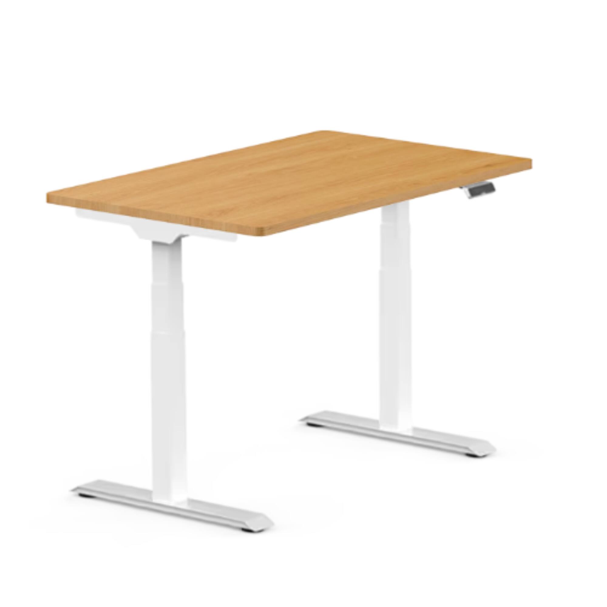 FlexiSpot - E7 55''W Electric Adjustable Standing Desk Chipboard, /White - Maple