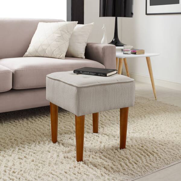 Angle. Elle Decor - Elle Decor Aria Stool, Light Grey - Light Gray.