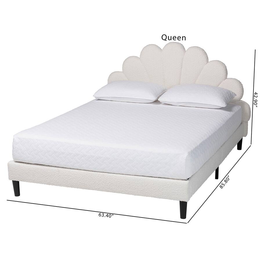 Baxton Studio Albion Boucle Upholstered Platform Bed – Soft