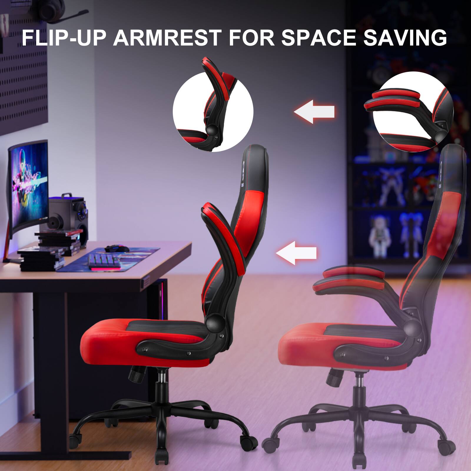 FLIP-UP ARMREST FOR SPACE SAVING