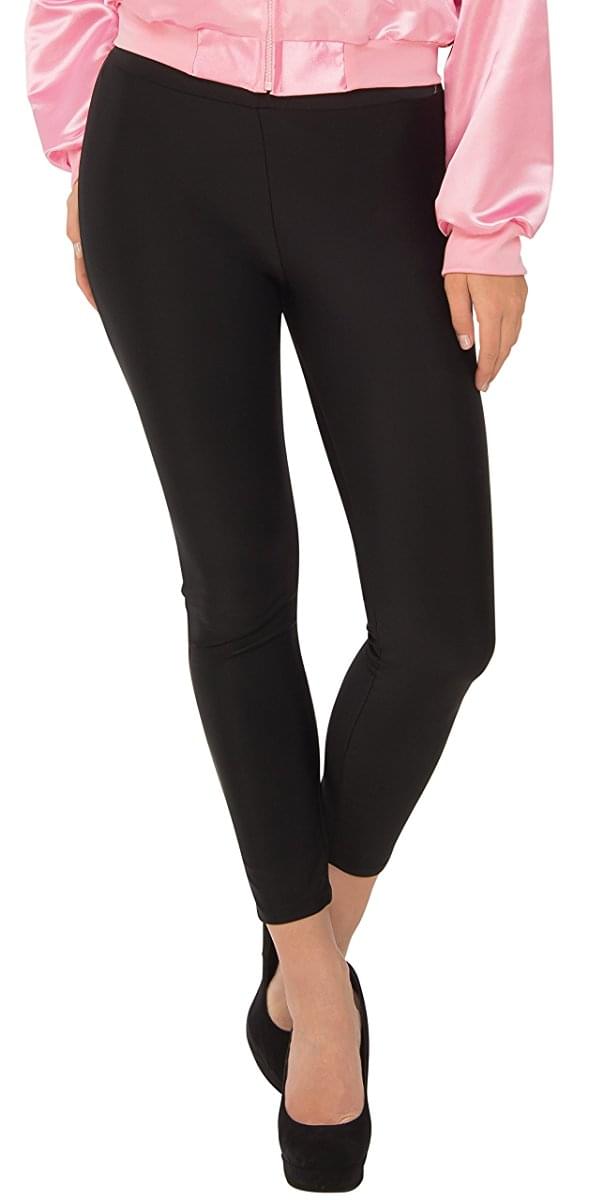 Front. Rubies - Grease Ladies Black Stretch Leggings Costume Adult Standard - Black.