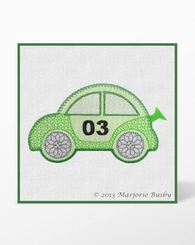 Back. AccuQuilt - Cute Car Embroidery Designs CD by Marjorie Busby.