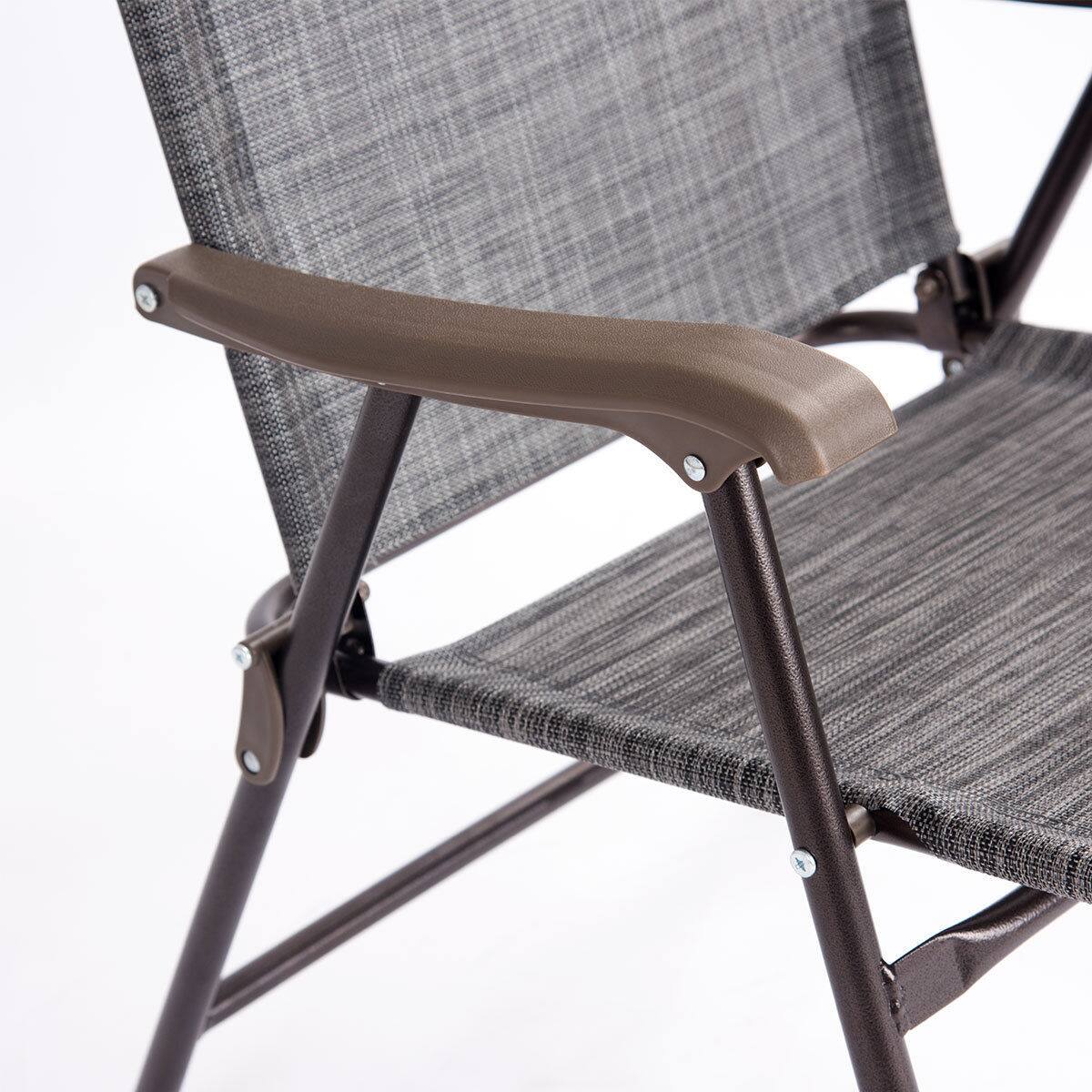 Alt View 9. Gymax - Gymax Set of 2 Folding Patio Furniture Sling Back Chairs Outdoors Gray - Gray.