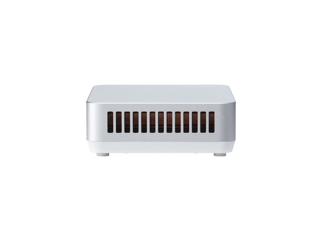 Alt View 4. ASUS - ASUS NUC 14 Pro+ Barebone, Intel 14th Gen Ultra 7 155H, up to 96GB DDR5, Dual Storage, Thunderbolt 4, Wi-Fi 6E, Silver - White.