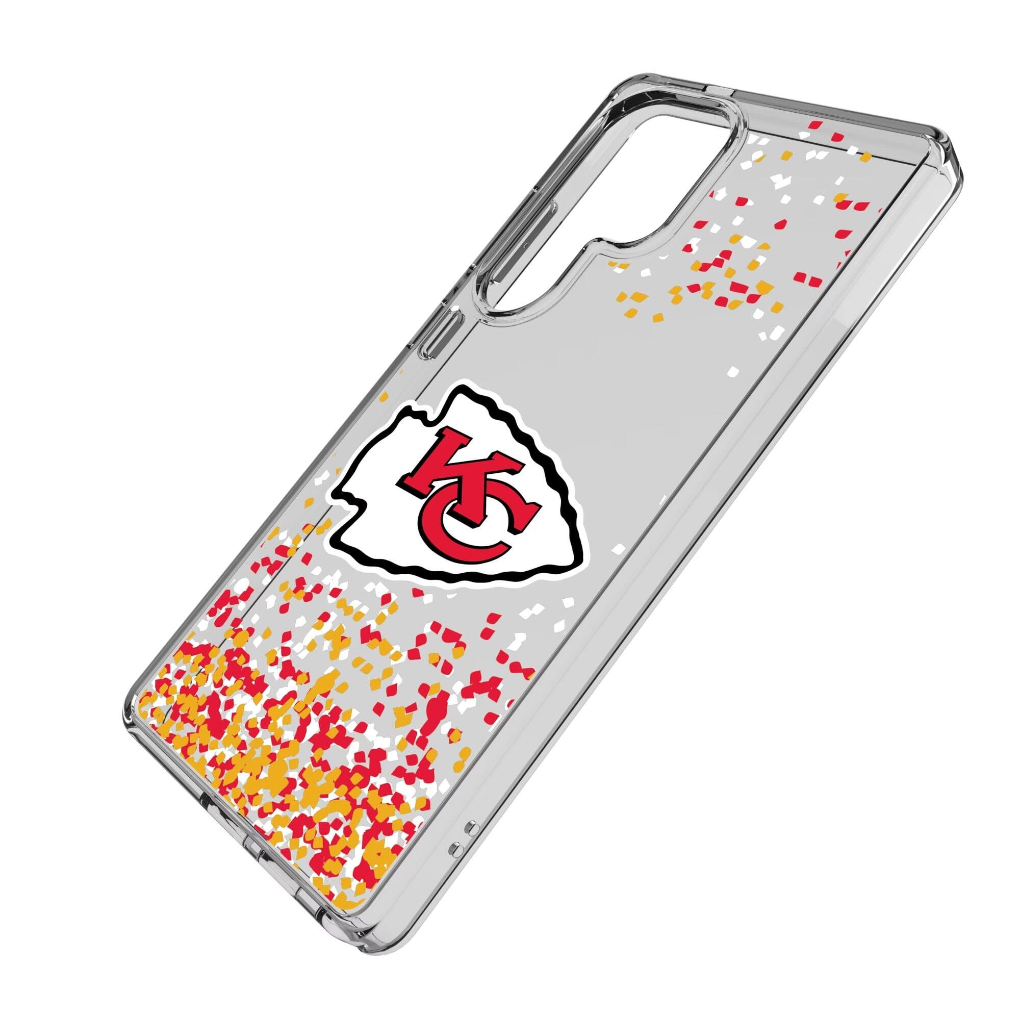 Alt View 1. Keyscaper - Kansas City Chiefs Galaxy Clear Case with Confetti Design - S22 - Multicolor.